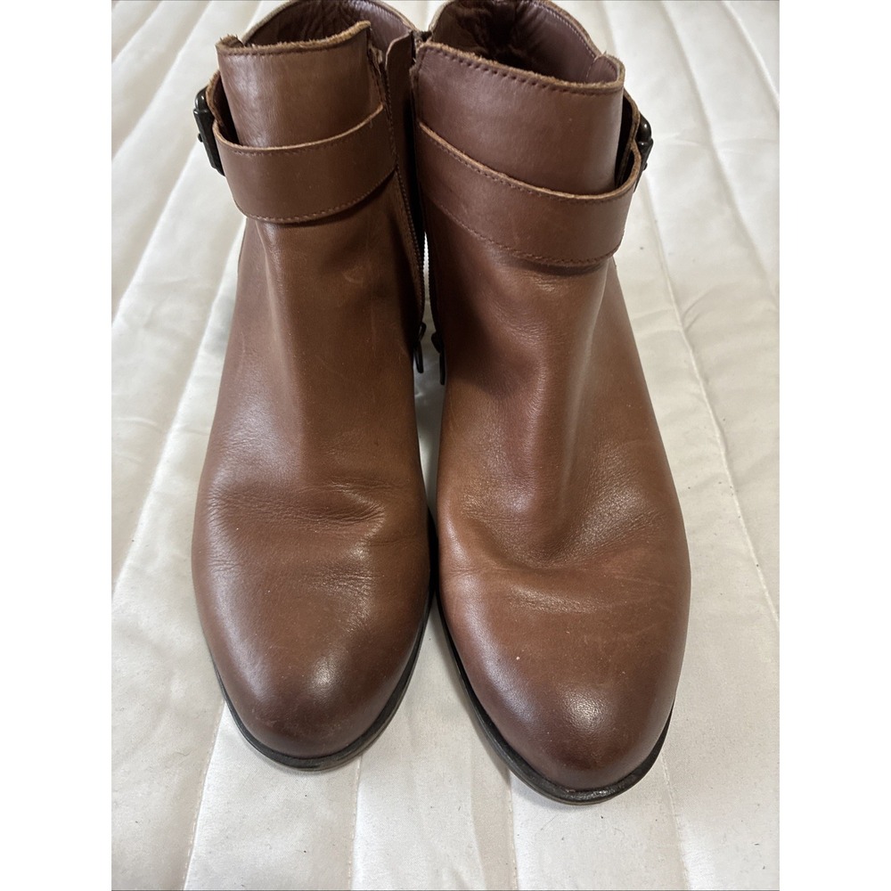 Naturalizer Womens Side Zip and Outside Buckle Brown Color Boots Size 10M